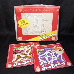 Vintage Etch a Sketch 505T + 12 Fun Screens 1983 Ohio Art Company‎ Box Included